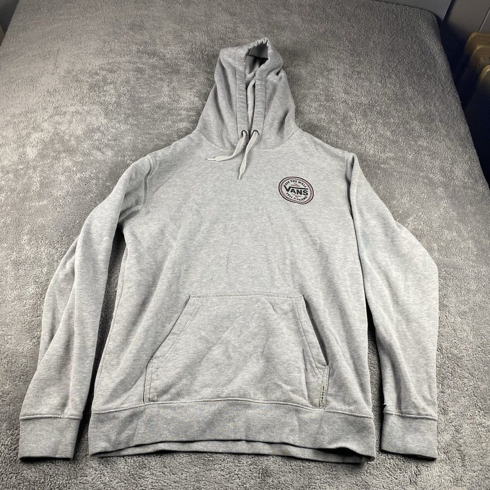 Vans Pullover Hoodie Big Logo Long‎ Sleeve Mens Small Gray